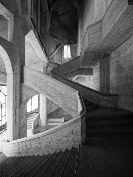 Westliches Treppenhaus im Goetheanum , Dornach Schweiz nach Entwürfen von Rudolf Steiner